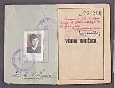 🔴YUGOSLAVIA, MILITARY BOOK issued on 19.10.1944 during WWII PARTISAN Officer🔴