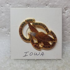 Vintage Iowa National Guard ARNG P-23 Pin DI DUI Crest Our Liberties We Prize