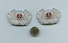 EAST GERMAN Germany FIRE DEPARTMENT & POST OFFICE Visor Hat Cap Badges Set of 2