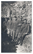 WW1 GERMAN Photo Postcard SOLDIER GROUP in the FIELD Antique Uniform picture