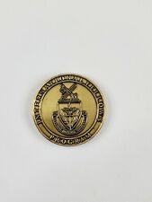 National Defense International Fellows Brass Program Coin w/ Plastic Case picture