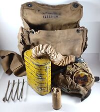 Antique Original WW1 US Military Doughboy Gas Mask & Bag NAMED + Anti-Dim Stick picture