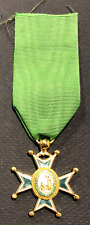 Military Order of St Lazarus of Jerusalem Member Medal w/Green Ribbon picture
