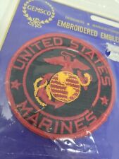 Vintage United States Marines Patch Gemsco 1966 USMC Black Red Embroidered 4