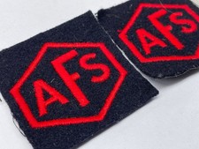 Auxiliary Fire Service Badge British Home Front - Original Pair Great Condition