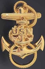 US Coast Guard USN Anchor Cap Hat Badge Screw Back USCG Pin Naval Insignia GOLD