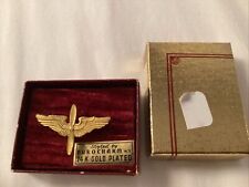 Vintage WWIII US Army air Corps cadet pilot pin inbox 24K Gold plated picture
