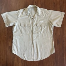 Vintage Vietnam War US Air Force Major Pilots Shirt Khaki Mens XL