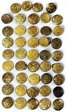 WWI WWII Brass Us Army Military Uniform Buttons Lot Of 44 NY CT NJ USA England  picture