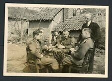 Wehrmacht Soldier Card Game w/ Serious Stare Down Holding The Cards WW2 Photo picture