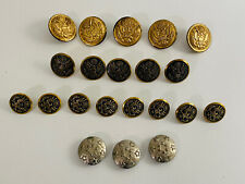 Vintage Military Buttons Lot Waterbury Co B&S MFG co Lot Of 21 Buttons picture