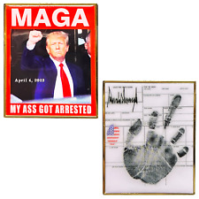 GL12-005 President Donald J. Trump MAGA Arrest Fingerprint Card Challenge Coin picture