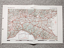The Lombardy Plain, Italy - 1944 Vintage WW2 Serial Map Service Map