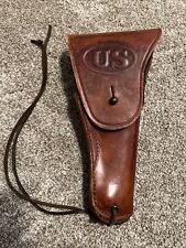 WW2 Brown LEATHER Pistol HOLSTER ~ Stamped US - Sears ~ Vintage picture
