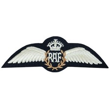 WW2 British Royal Air Force Wings - Quality RAF Pilot Padded Uniform Patch Badge
