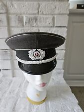 Vintage East Germany Grey Army Officer's Visor Hat Cap Size 59 picture