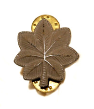 Vintage Military Pin, Oak Leaf Pin, Brown picture