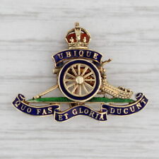 Royal Regiment Canadian Artillery Pin 14k Gold Ubique Quo Fas et Gloria Ducunt picture