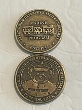 USMC Toys For Tots Tokens (2 Tokens) Every Child Deserves A Little Christmas