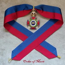 British Order of Merit Replica Medal with Sash, Elizabeth II Version ER Emblem