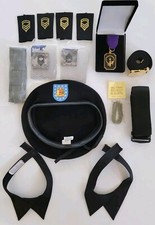 Lot of Vintage US Army Military  Belts, Beret,  Strap Cutter, Medal & Misc.