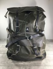 Vintage Swiss Army Rubberized Nylon & Leather Green Mountain Rucksack Bag 1980s picture