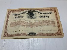 CIVIL WAR RAILROAD GENERAL JACK CASEMENT SGN RR SHARE 1880’S UNUSED BLANK 1884
