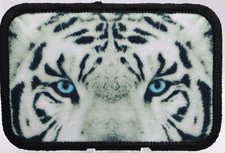 White tiger face 2"x3" hook & loop tactical patch Funny