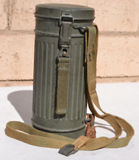 GERMANY WW 2 GAS MASK & CANISTER MATCHING NUMBERS ALL ORIGINAL STRAPS picture