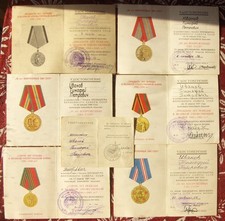 7 Russian awards + certificates of veteran of WWII captain (ret.) Ivanov Timofei