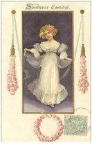Fantaisies No. 27207 Friendship Souvenir Elegant Girl Pretty Decor CP Gauffree
