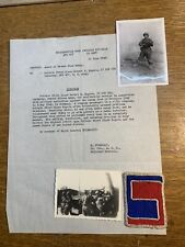 WW2 Original Bronze Star Award Document 69th Inf. plus Photos & Patch Wow  picture