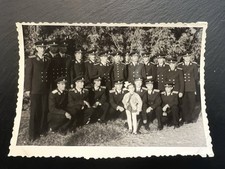 Vintage 1950s Bulgarian Naval Officers Group Photo Uniform Deckled Edge Marine