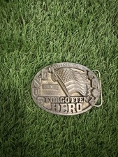 Vintage 1987 Vietnam Vet Forgotten Hero Belt Buckle Made USA CJ Inc Patriotic