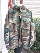 US Army Parka Cold Weather Camouflage Jacket Hooded Medium regular 8415 Green picture