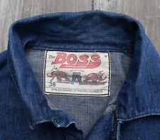THE BOSS, Vintage U.S. NAVY  1920- 30s Denim Shirt. FANTASTIC LABEL. PERFECT. 38 picture