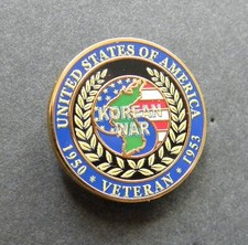 KOREA KOREAN WAR VETERAN 1950 1953 LAPEL PIN BADGE 1 INCH USA