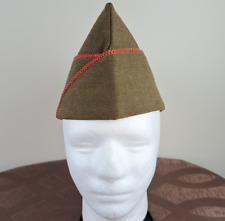US Army OD Green Garrison Cap Red & White Piping Corps of Engineers Wool picture