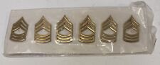 US Army Master Sergeant E8 Polished Brass Rank Insignia - 3 Pair New picture