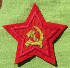 soviet ww2 Commissar sleeve stars on Red Fabric (PAIR-2 PC))