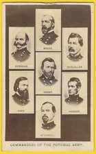 CDV Carte de Visite, UNION Civil War Potomac Army Generals, Burnside Grant, More