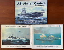 3 Books: US Carriers in Action; Battleships North Carolina, Massachusetts picture