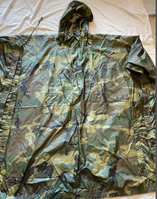 REPAIRED / DAMAGED Military Woodland M81 BDU Wet Weather Rain Poncho USGI