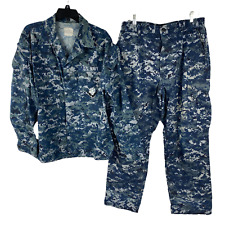 Military Uniform Blue Digital CAMO US NAVY Pants & shirt M/Medium Regular picture