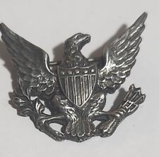 Vintage Military USAF, Navy, Army? Uniform Hat Silver Tone Eagle Pin  picture