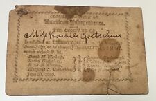 1810 ticket to celebrate AMERICAN INDEPENDENCE in STONE RIDGE NY picture