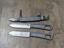 U.S. Mess Kit - 1944 Knife lot of 3 , one broken blade picture