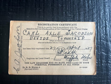 1947 Draft Card Selective Service Registration Certificate Nebraska DSS Form 2