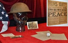 RARE WWI US Army HELMET, DOG TAG LETTERS PICTURE, 1918 NEWSPAPER, 101st Division picture