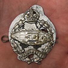Cap badge:  Royal Tank Corps or Regiment FEAR NAUGHT + Backing picture